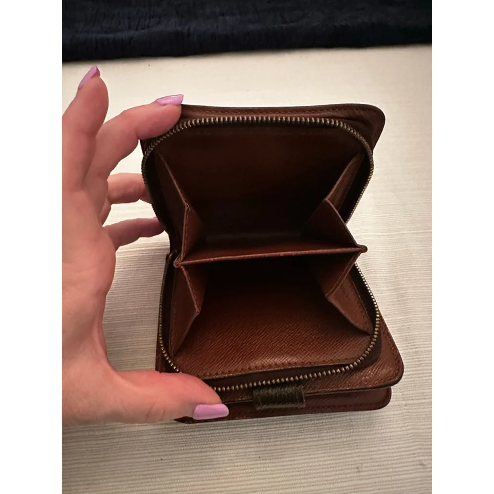 Louis Vuitton Brown & Tan Monogram Snap & Zip Wallet